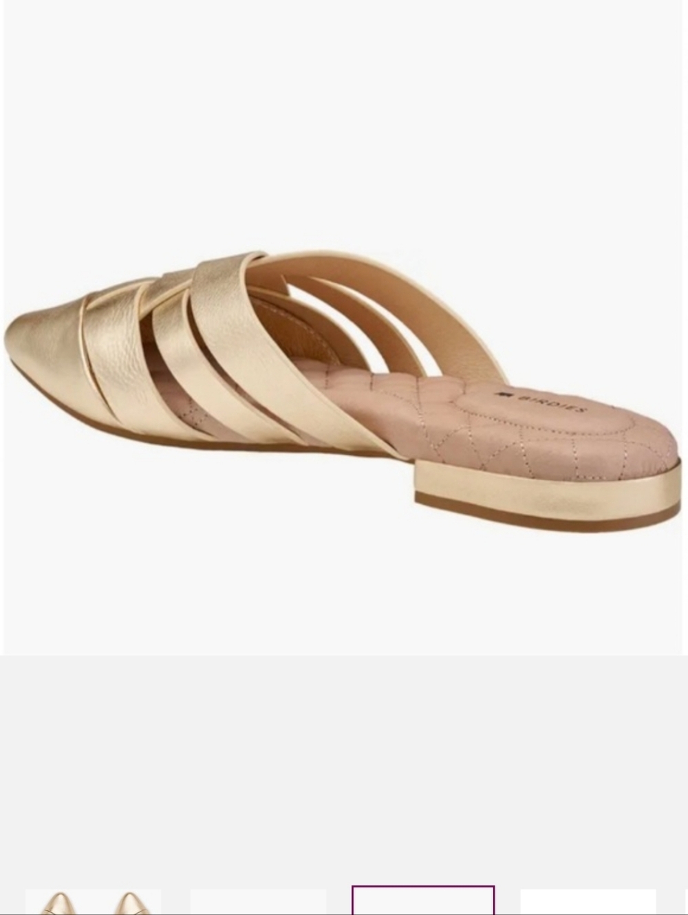 BIRDIES The Dove Mule Gold Crossed Leather Size 8.5 - Picture 4 of 13